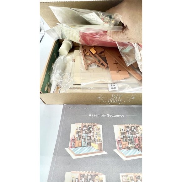 Robotime Sam’s Study DIY Miniature House Kit DG102, Build Your Own Library - Picture 6 of 8